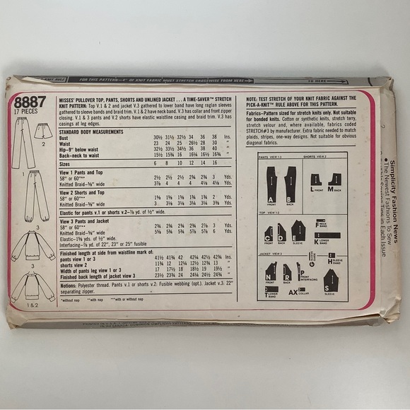 Simplicity 8887 Sewing Pattern - Picture 2 of 2